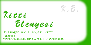 kitti blenyesi business card